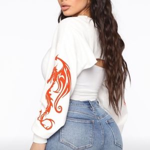 Protect the Throne Long Sleeve Top - White